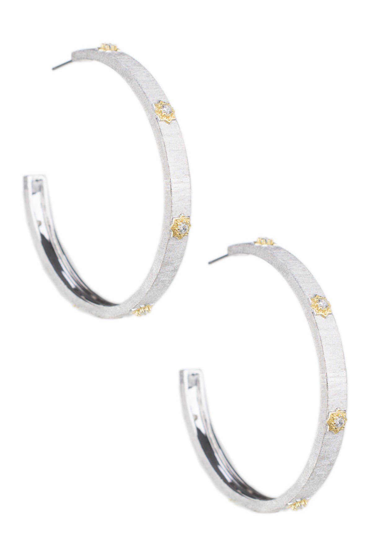 Круглые серьги-кольца 51 мм с цветочным узором CZ CZ By Kenneth Jay Lane