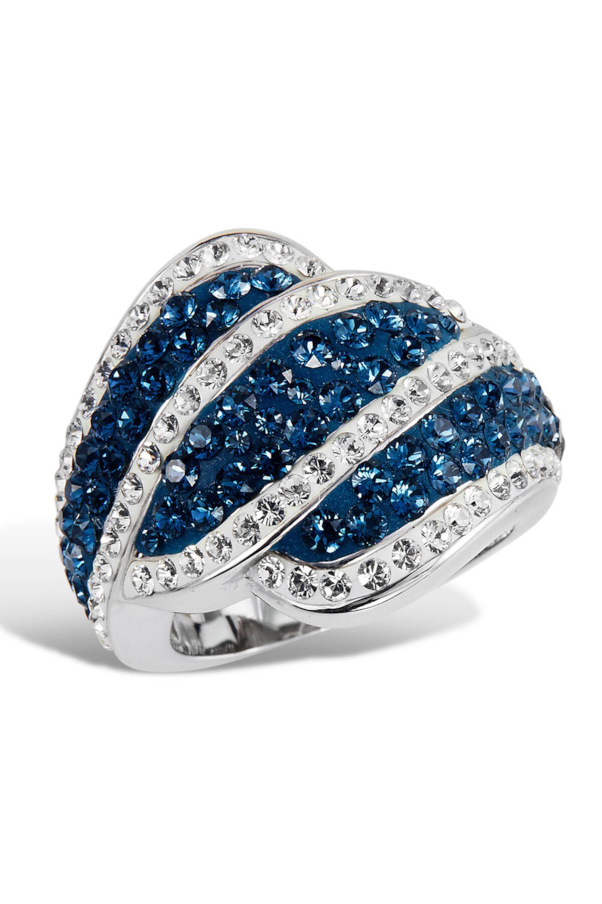 Смелое кольцо с родиевым покрытием и кристаллами Swarovski с акцентом - Размер 7 Savvy Cie