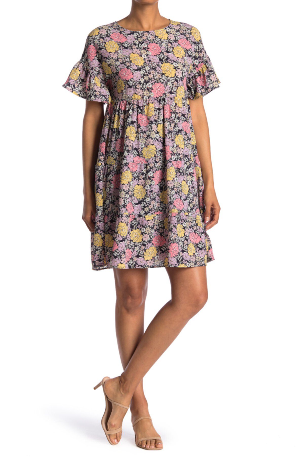Многослойное платье Babydoll с цветочным рисунком GOOD LUCK GEM
