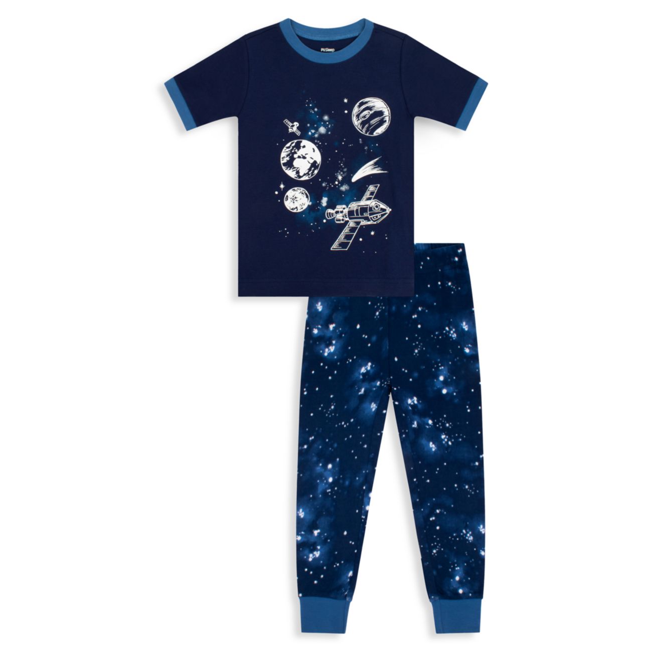 Little Boy's & amp; Двухкомпонентный хлопковый пижамный топ и amp; Комплект брюк Petit Lem