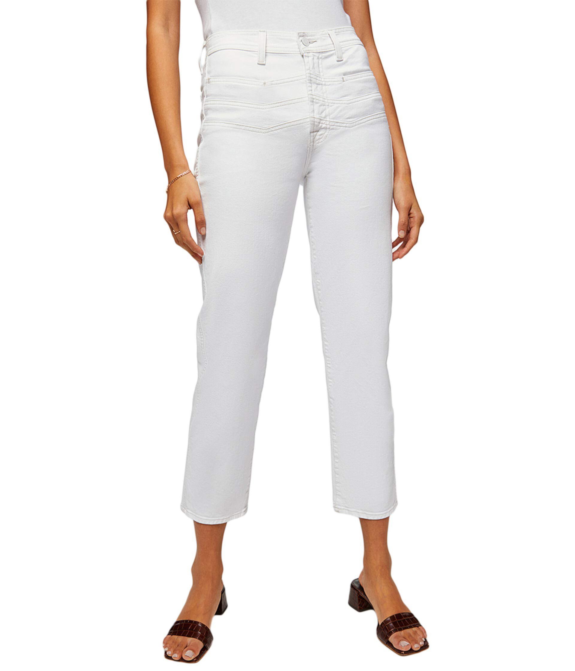 High-Waist Cropped Straight in Clean White 7 For All Mankind