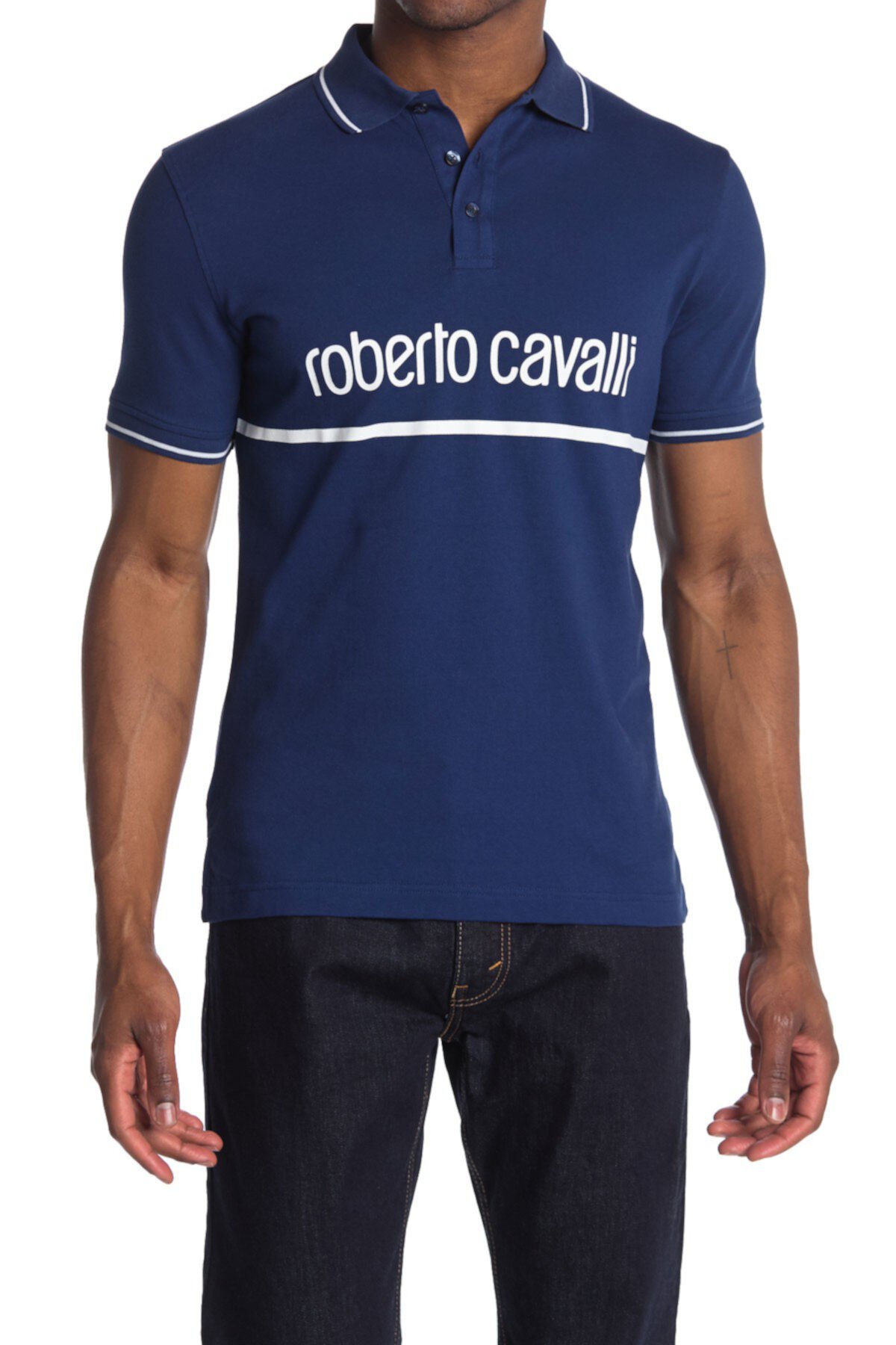 Поло с логотипом Uomo Roberto Cavalli