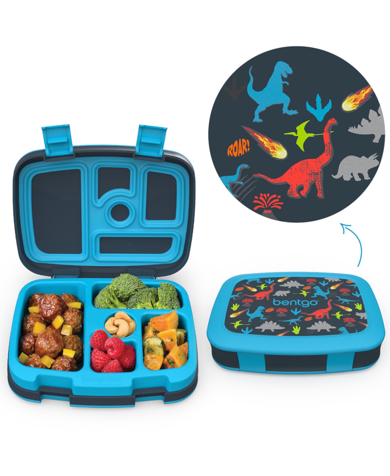 Коробка для завтрака с принтами для детей - Динозавр Bentgo