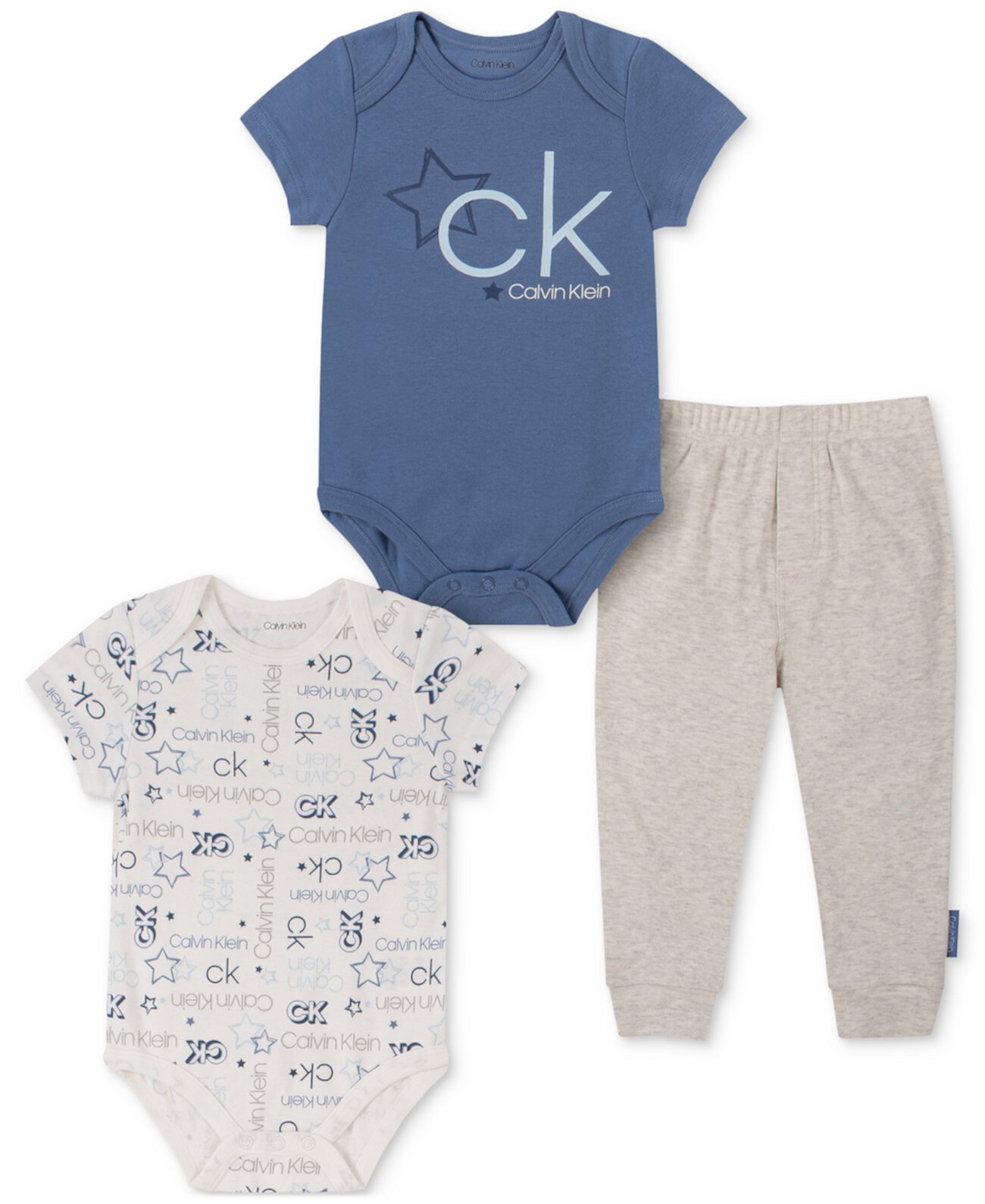 Baby Boys 3 шт. Боди с логотипом и комплект брюк-джоггеров Calvin Klein