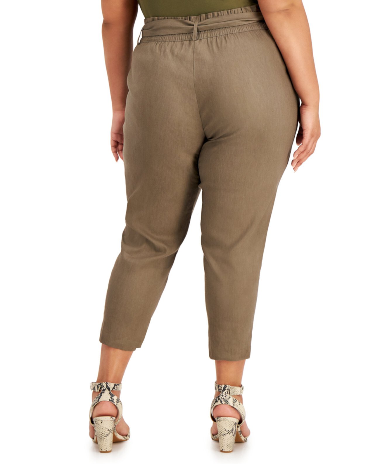 Укороченные брюки большого размера с завязками на поясе Calvin Klein