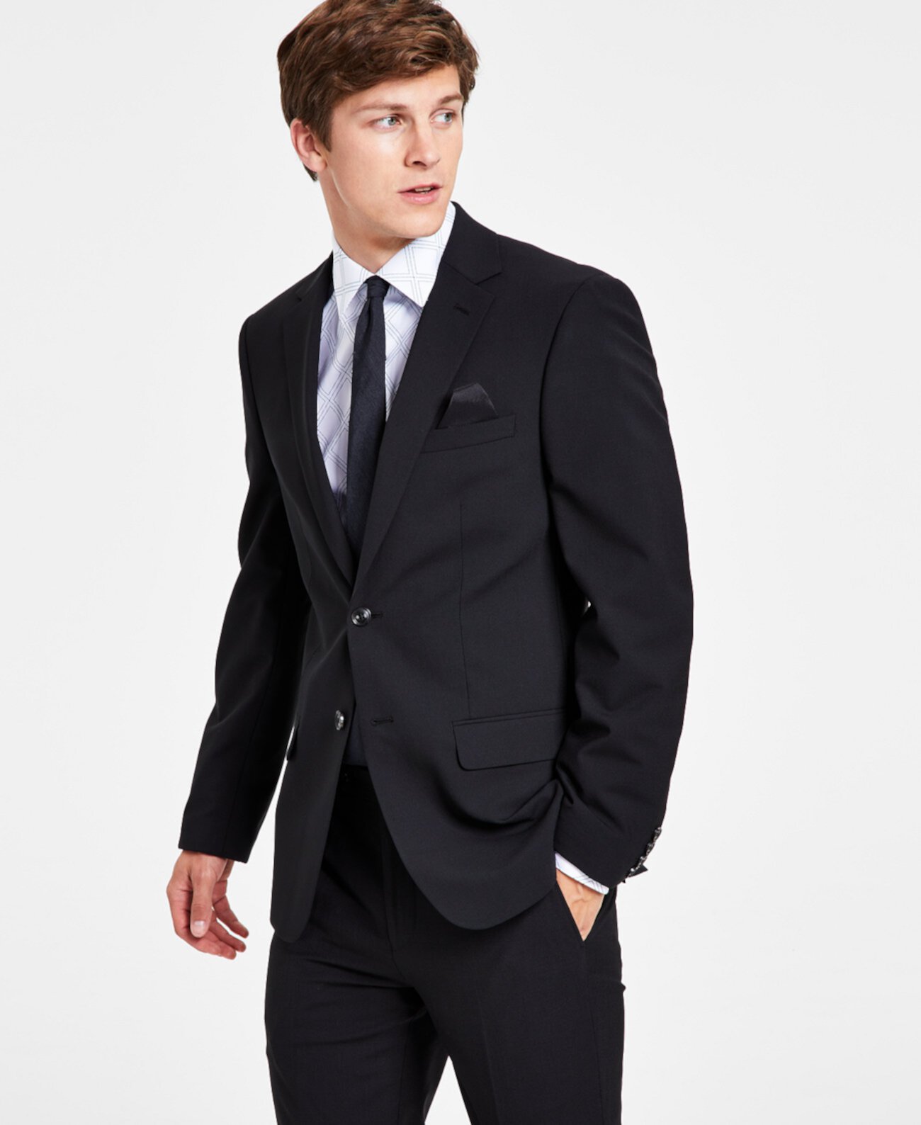 Мужской зауженный костюм из смесовой шерсти, не мнущийся, отдельная куртка, созданный для Macy's Bar III