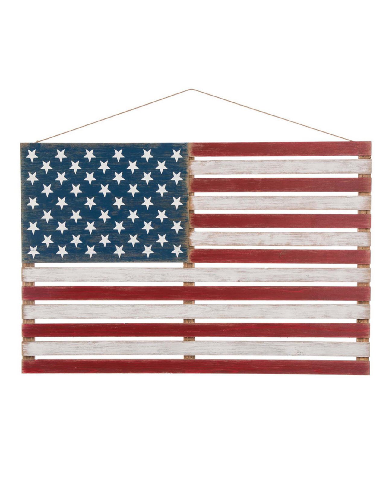 41,93 дюйма L деревянный настенный декор с патриотическим национальным флагом Glitzhome