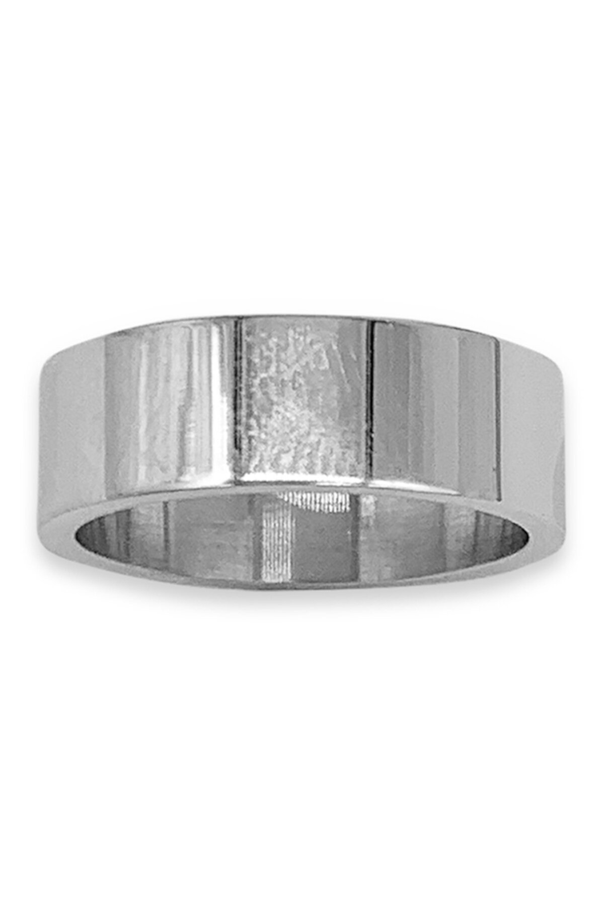 Штабелирующее кольцо из нержавеющей стали с белым родиевым покрытием ADORNIA