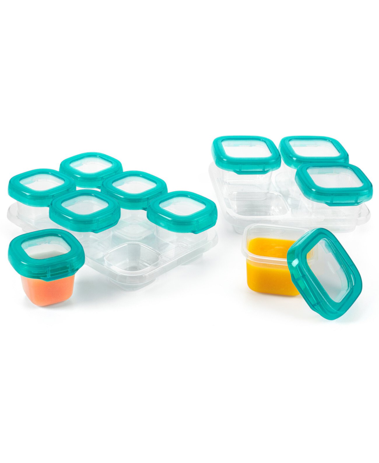 Tot Glass Baby Blocks 12 шт. Набор контейнеров для хранения продуктов в морозильной камере с лотками Oxo