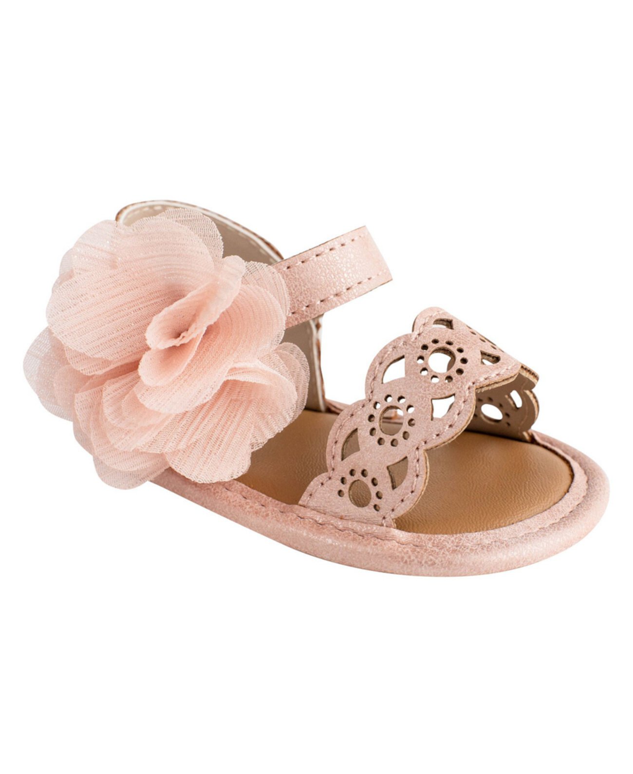 Шифоновые сандалии с цветочным узором для маленьких девочек Baby Deer