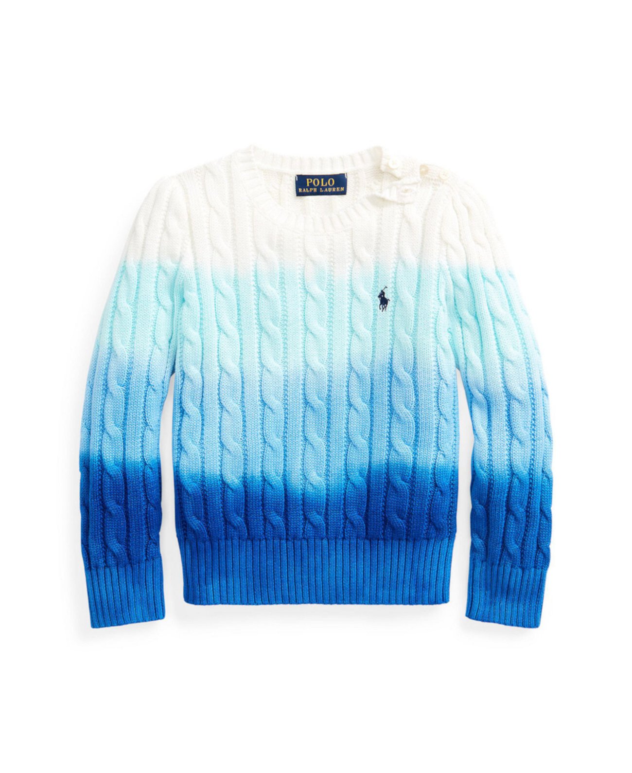 Вязаный вязаный свитер Little Girls Dip-Dyd Ralph Lauren