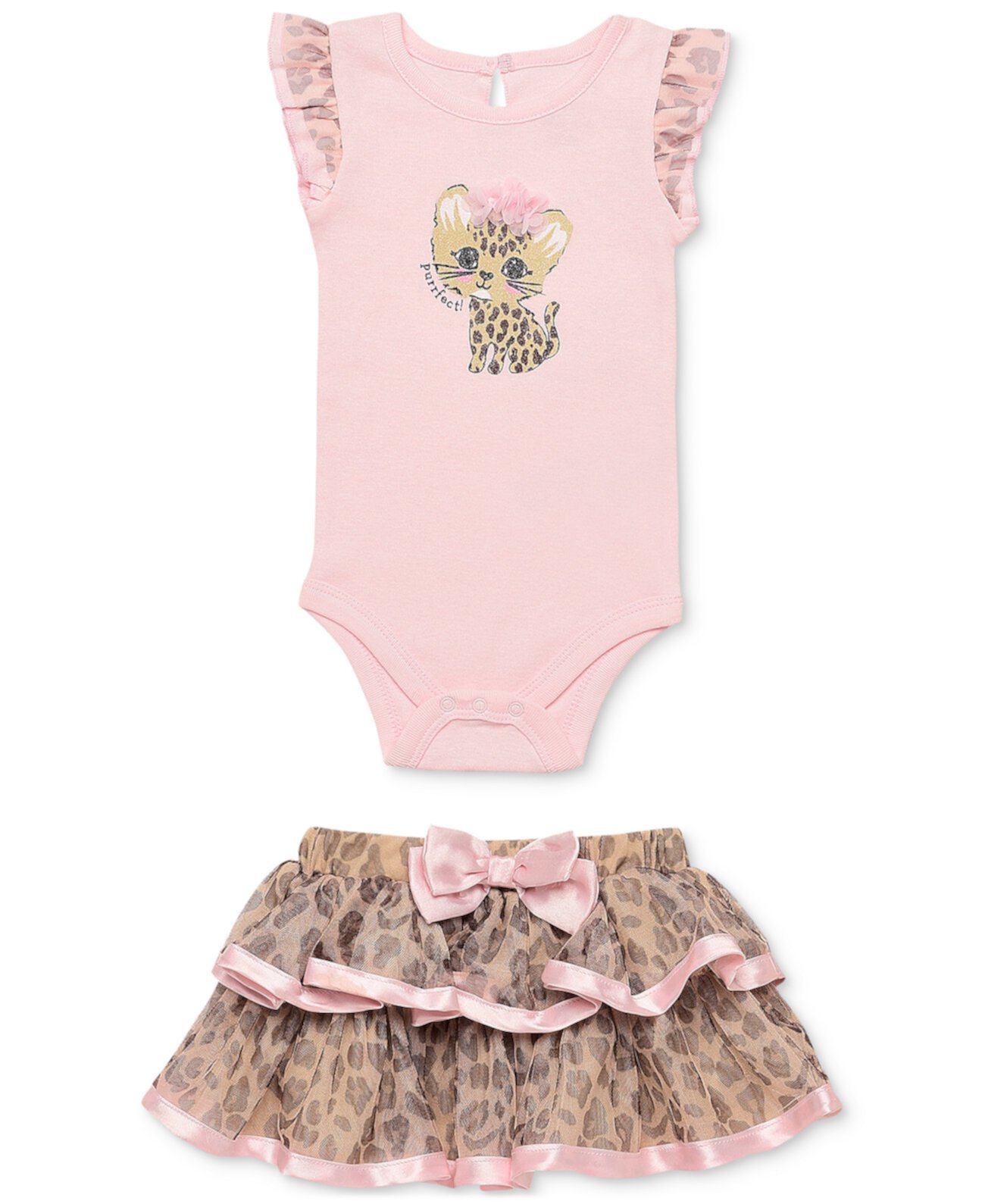 Комплект боди и юбки из 2 предметов с леопардовым принтом для маленьких девочек Baby Starters