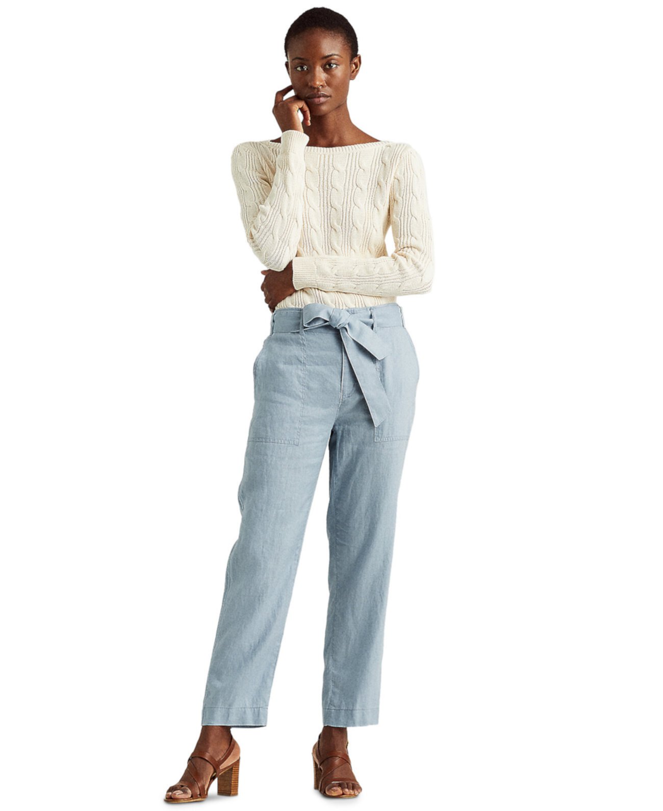 Льняные брюки с прямыми штанинами Ralph Lauren