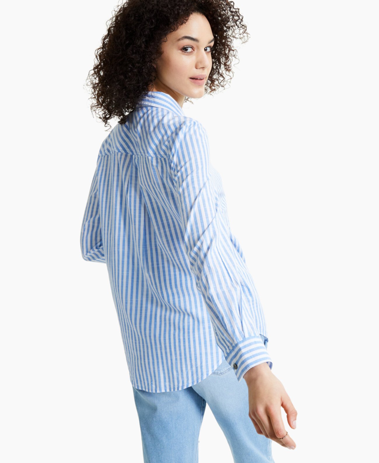 Рубашка-бойфренд в миниатюрную полоску, создана для Macy's Style & Co