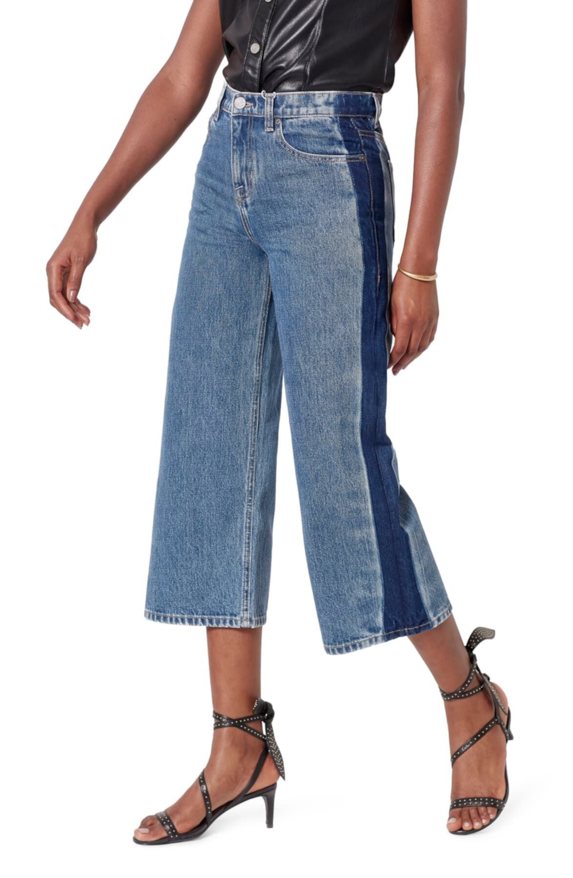 Укороченные джинсы Wilmer с высокой посадкой и широкими штанинами Joie