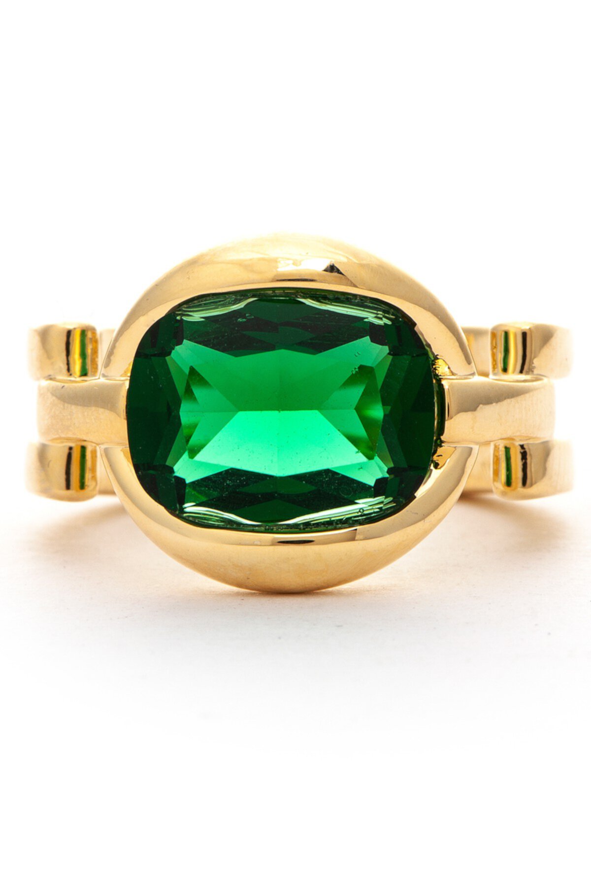 Эффектное кольцо с овальными кристаллами из 18-каратного золота - Размер 7 Rivka Friedman