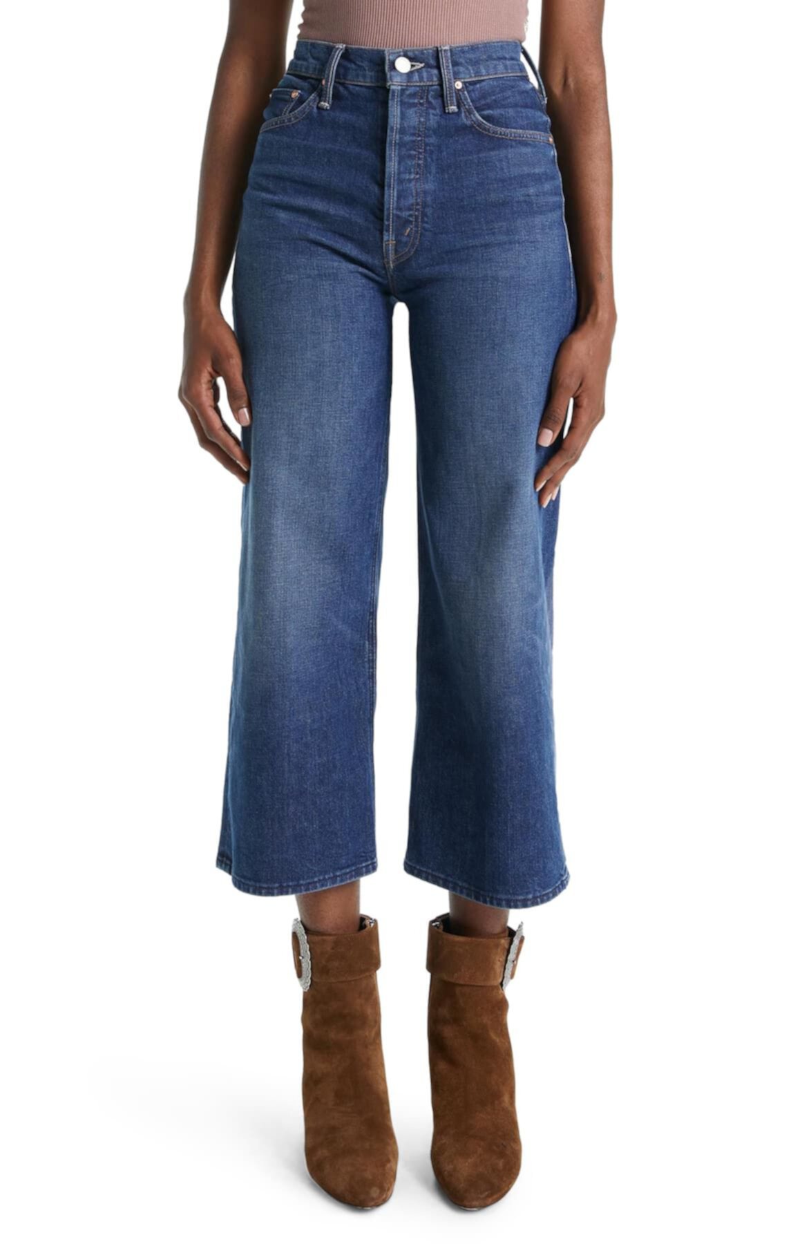 The Tomcat Roller Shorty High Waist Crop Flare Jeans MOTHER