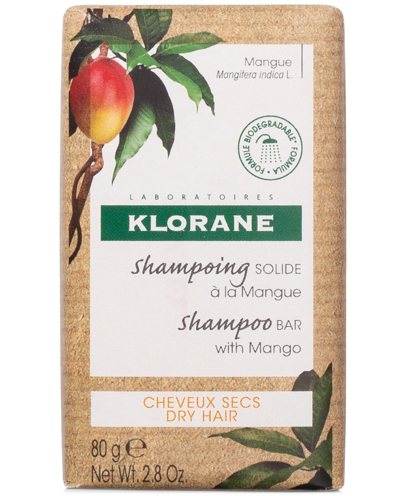 Питательный шампунь-батончик с манго Klorane