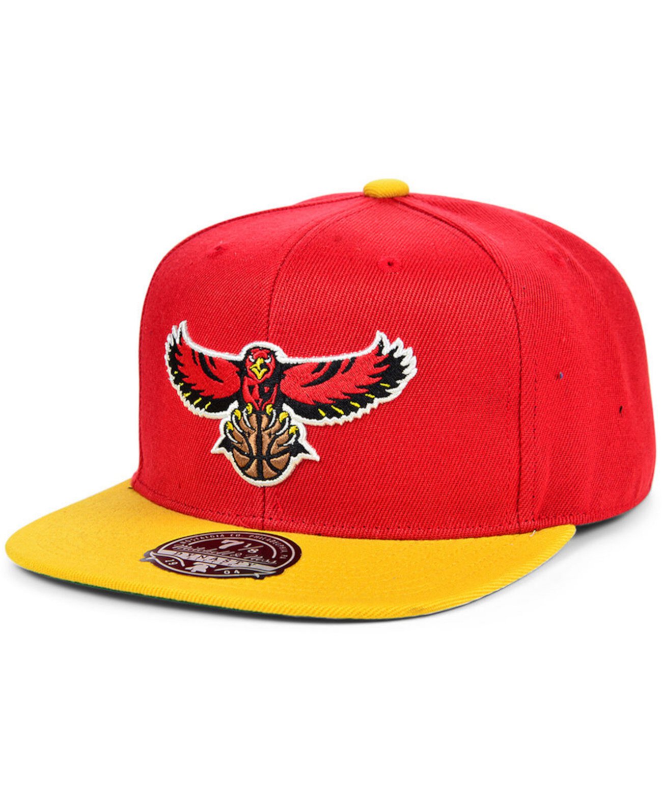 Шерстяная двухцветная приталенная кепка Atlanta Hawks Mitchell & Ness