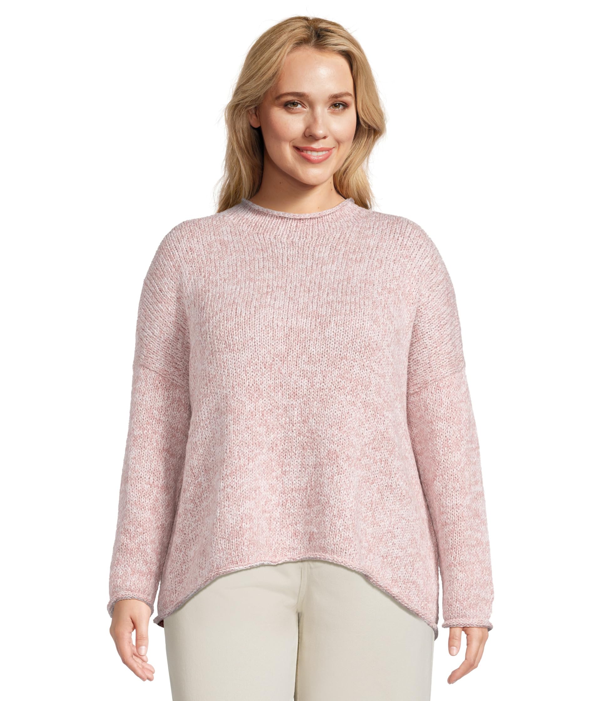 Женский Свитер Eileen Fisher Plus Size Funnel Neck Box Top Eileen Fisher