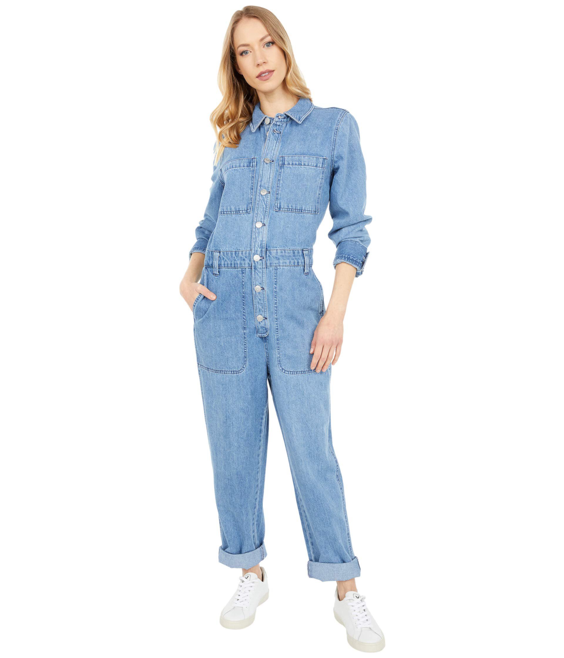 Denim Relaxed Coverall Jumpsuit in Glenroy Wash Madewell