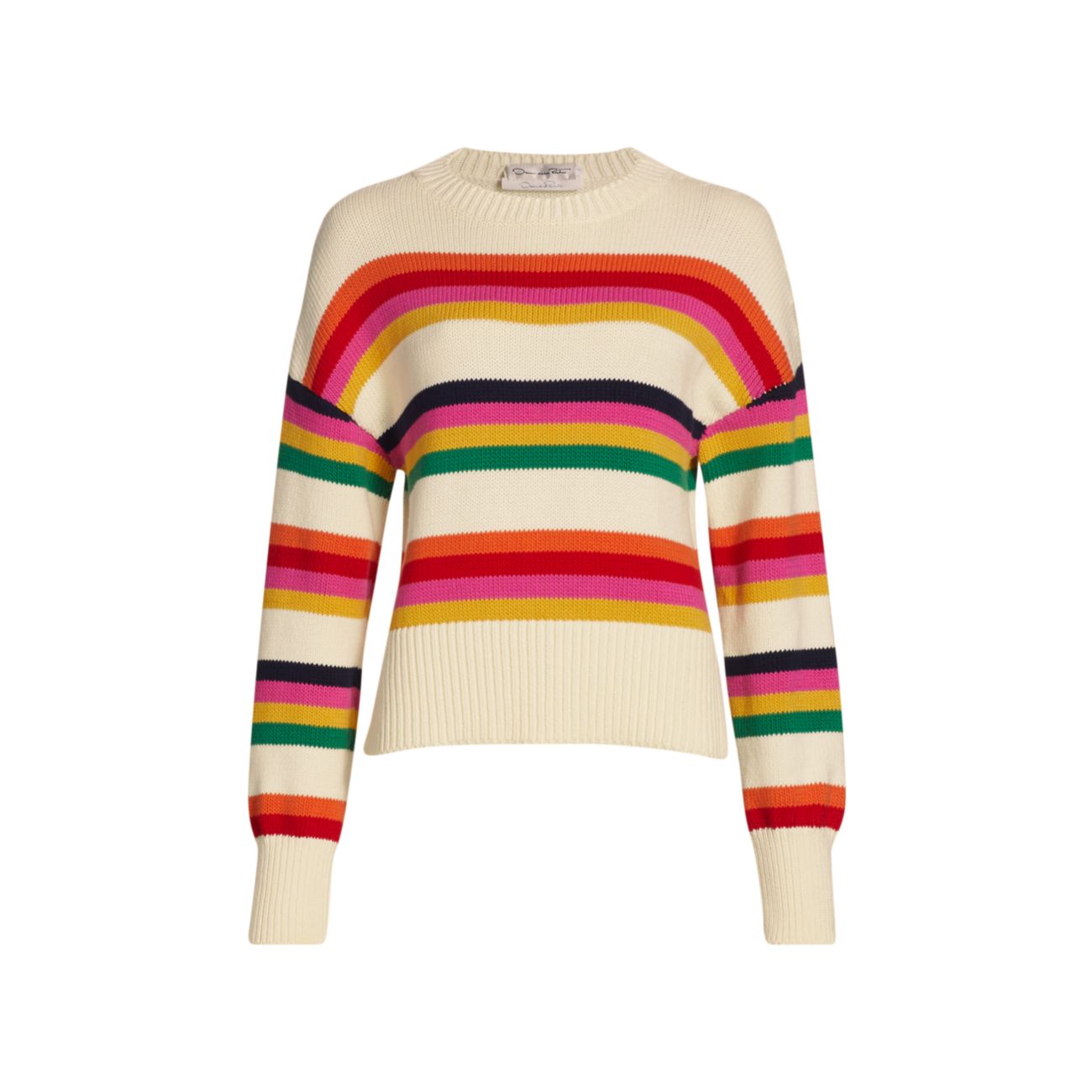 Полосатый вязаный пуловер-свитер Oscar de la Renta