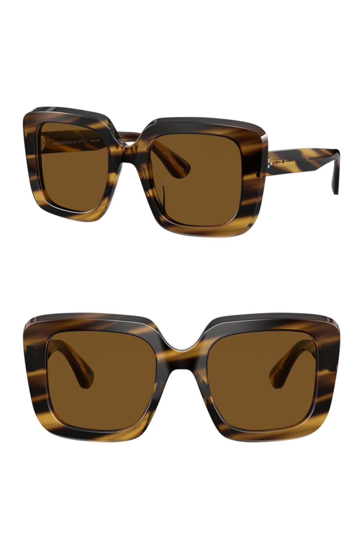 Большие поляризованные солнцезащитные очки Franca 52 мм в квадратной оправе Oliver Peoples