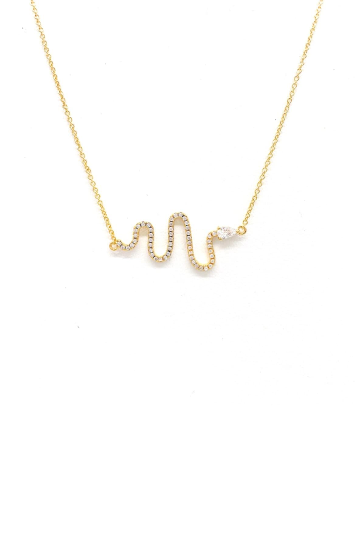 Ожерелье с подвеской в виде змеи сбоку, украшенное кристаллами ADORNIA