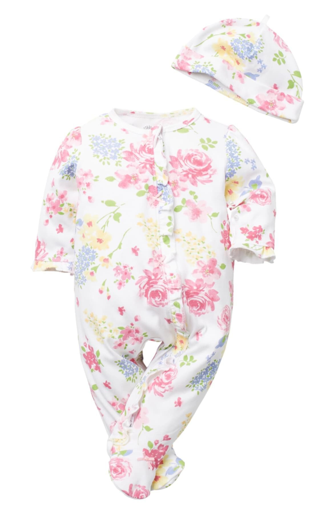 Набор футболок и кепок с акварельным цветочным принтом (для девочек) Little Me
