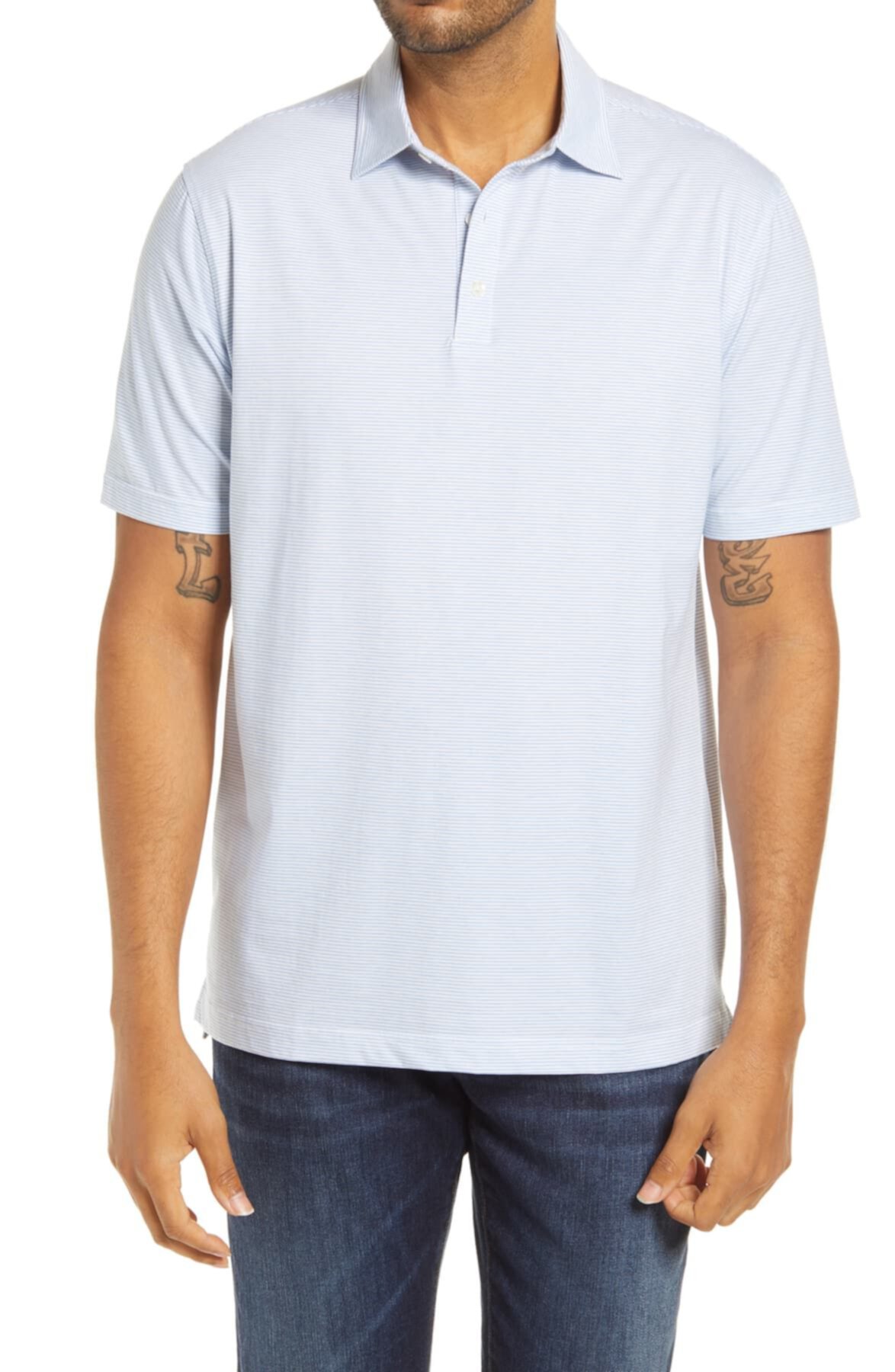 Мужская футболка-поло в полоску Crown Soft Biscayne Peter Millar