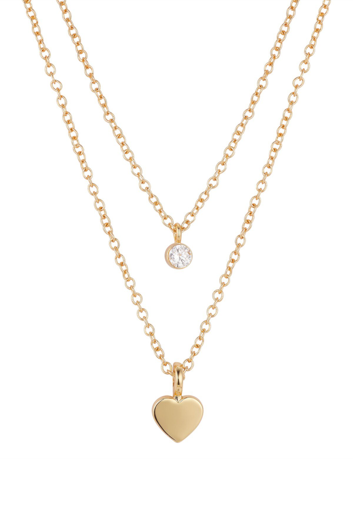 Комплект ожерелья с подвеской CZ и подвеской в форме сердца LA Rocks