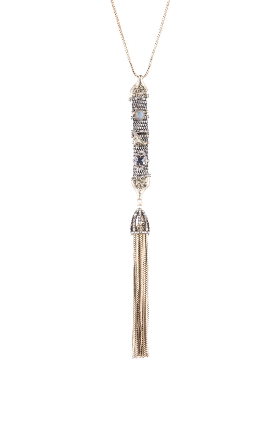 Ожерелье с сеткой и кисточкой Swarovski, украшенное кристаллами Alexis Bittar