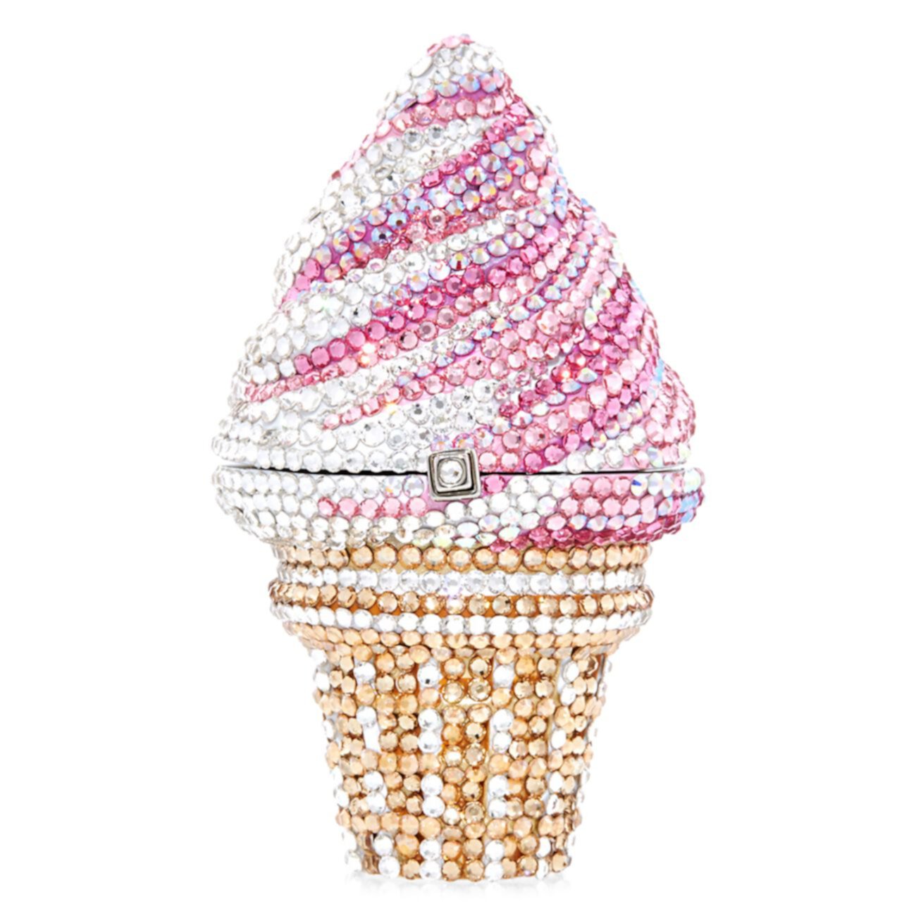 Рожок для мороженого с клубникой и кристаллами для пилюль Judith Leiber