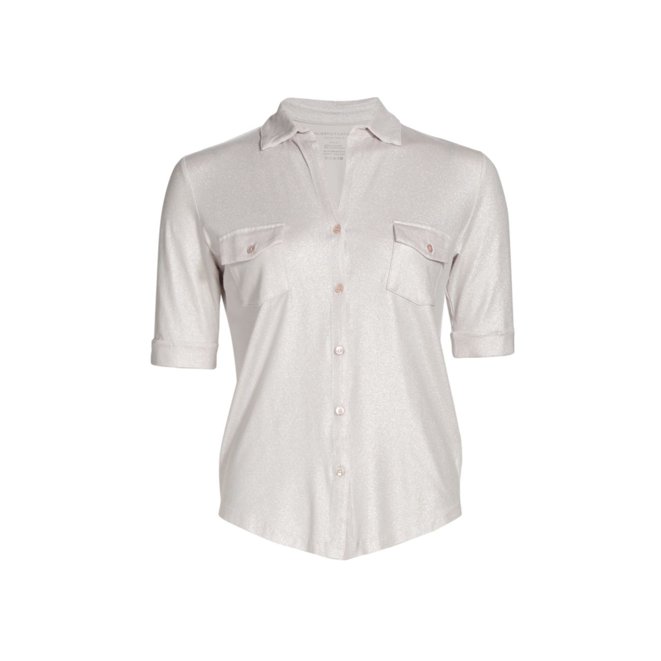 Рубашка с металлическими пуговицами Soft Touch спереди Majestic Filatures