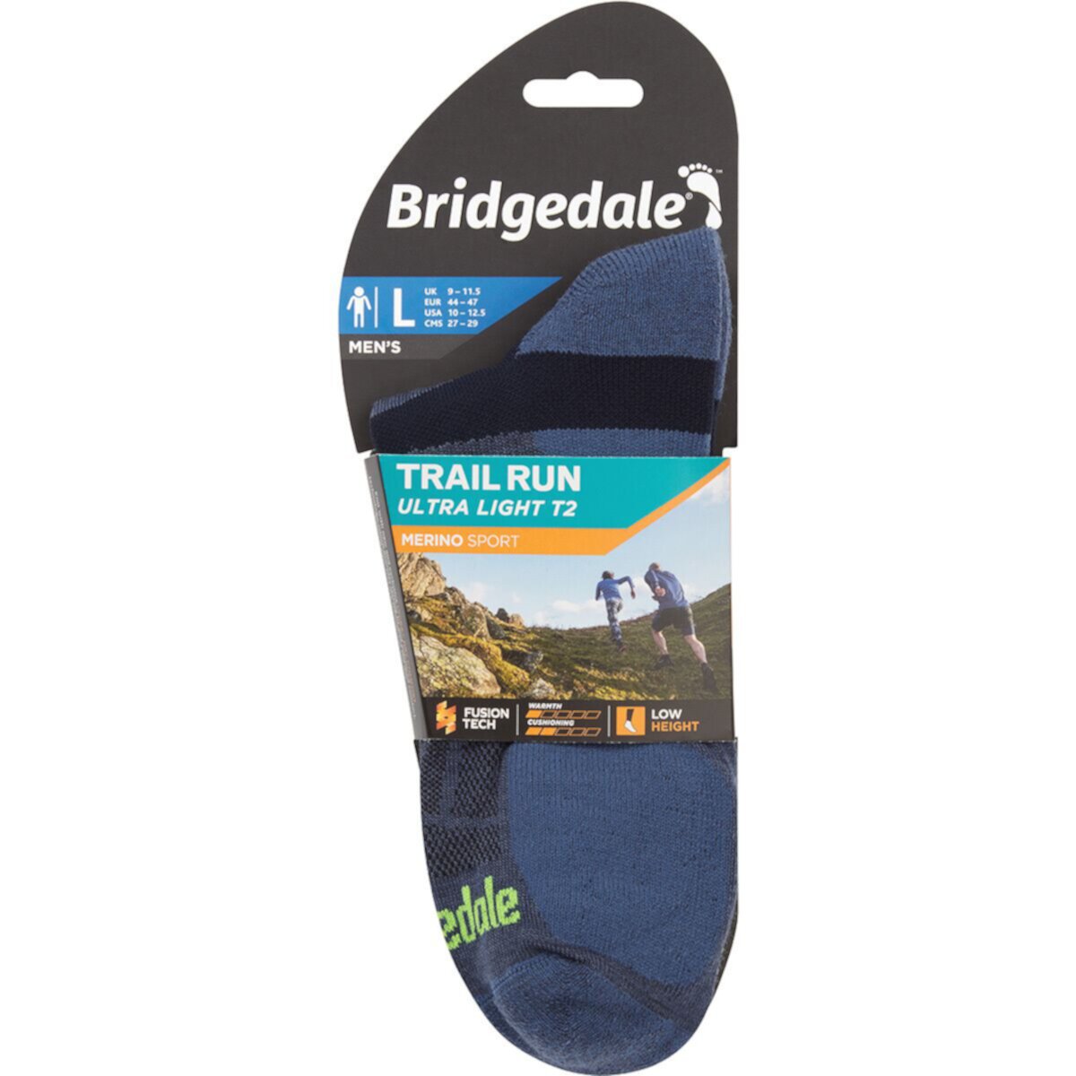 Носки Bridgedale Trail Run Ultralight T2 из шерсти мериноса Performance до щиколотки Bridgedale