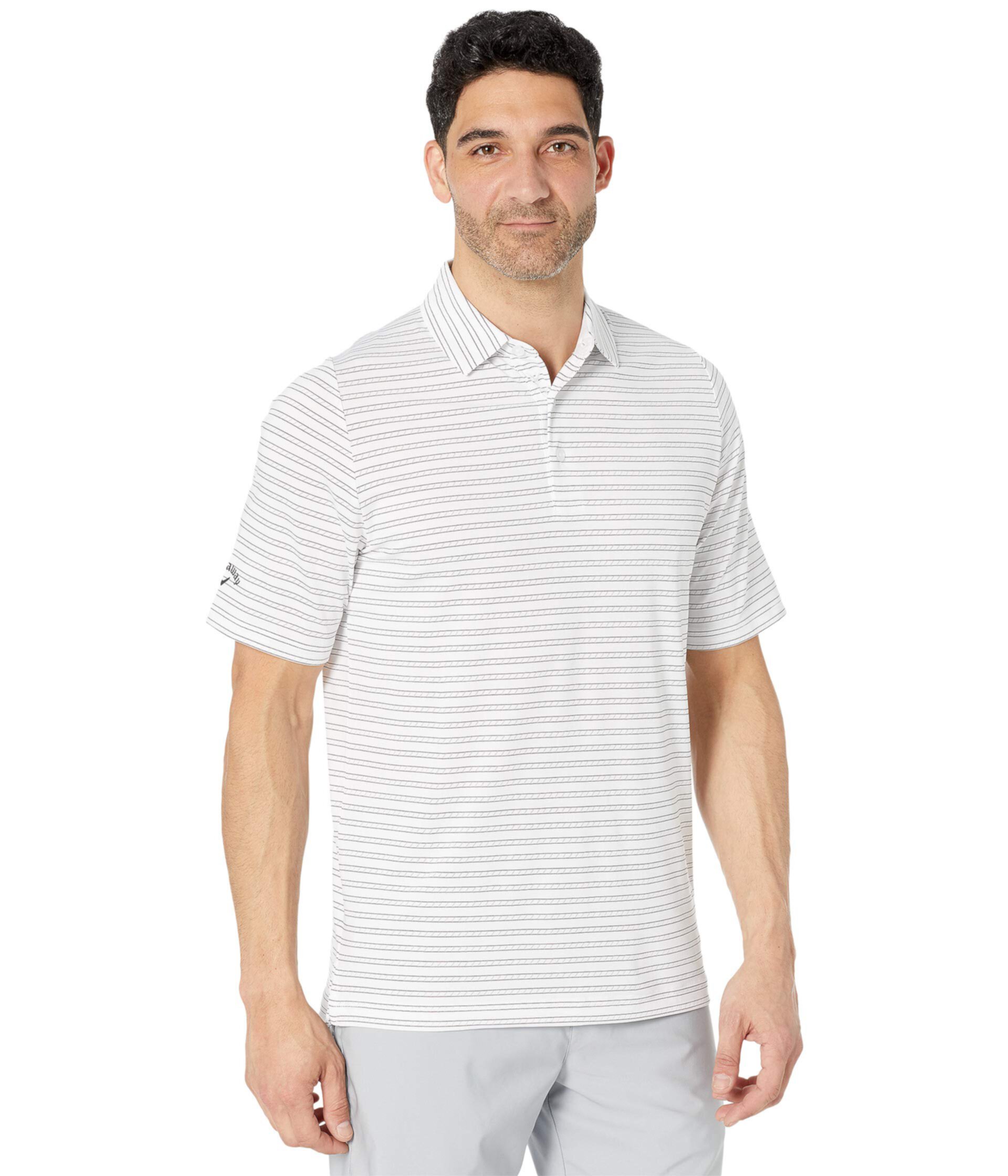 Мужская Спортивная одежда Callaway Fine Line Ventilated Stripe Polo Callaway