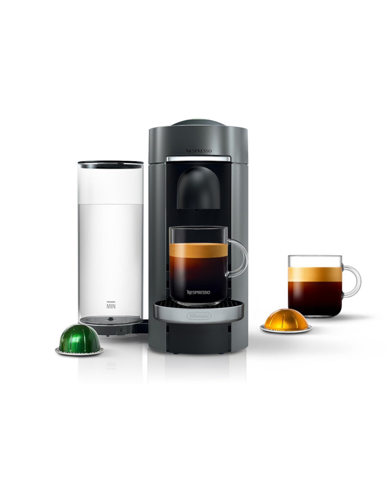 Кофемашина Vertuo Plus Deluxe для кофе и эспрессо, 5 размеров, титановая Nespresso