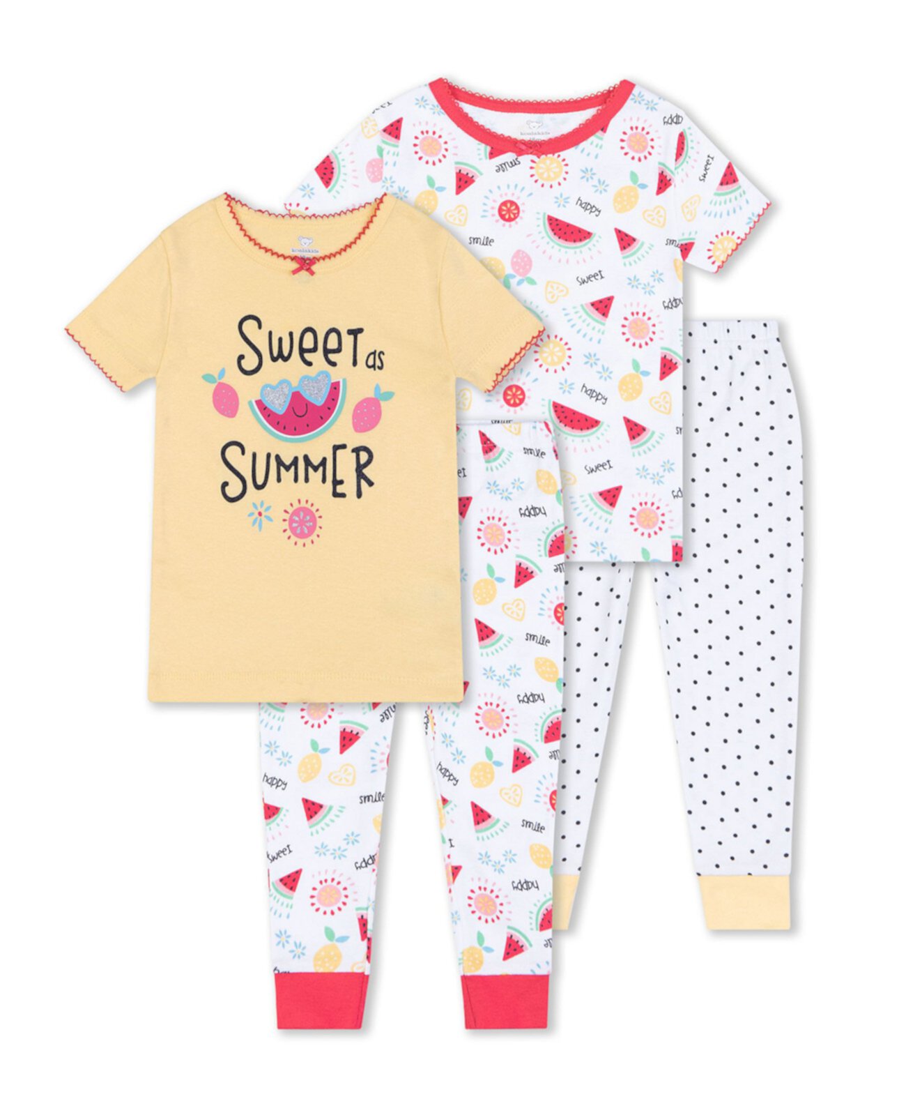 Одежда для сна с арбузом для маленьких девочек, комплект из 4 предметов Koala baby