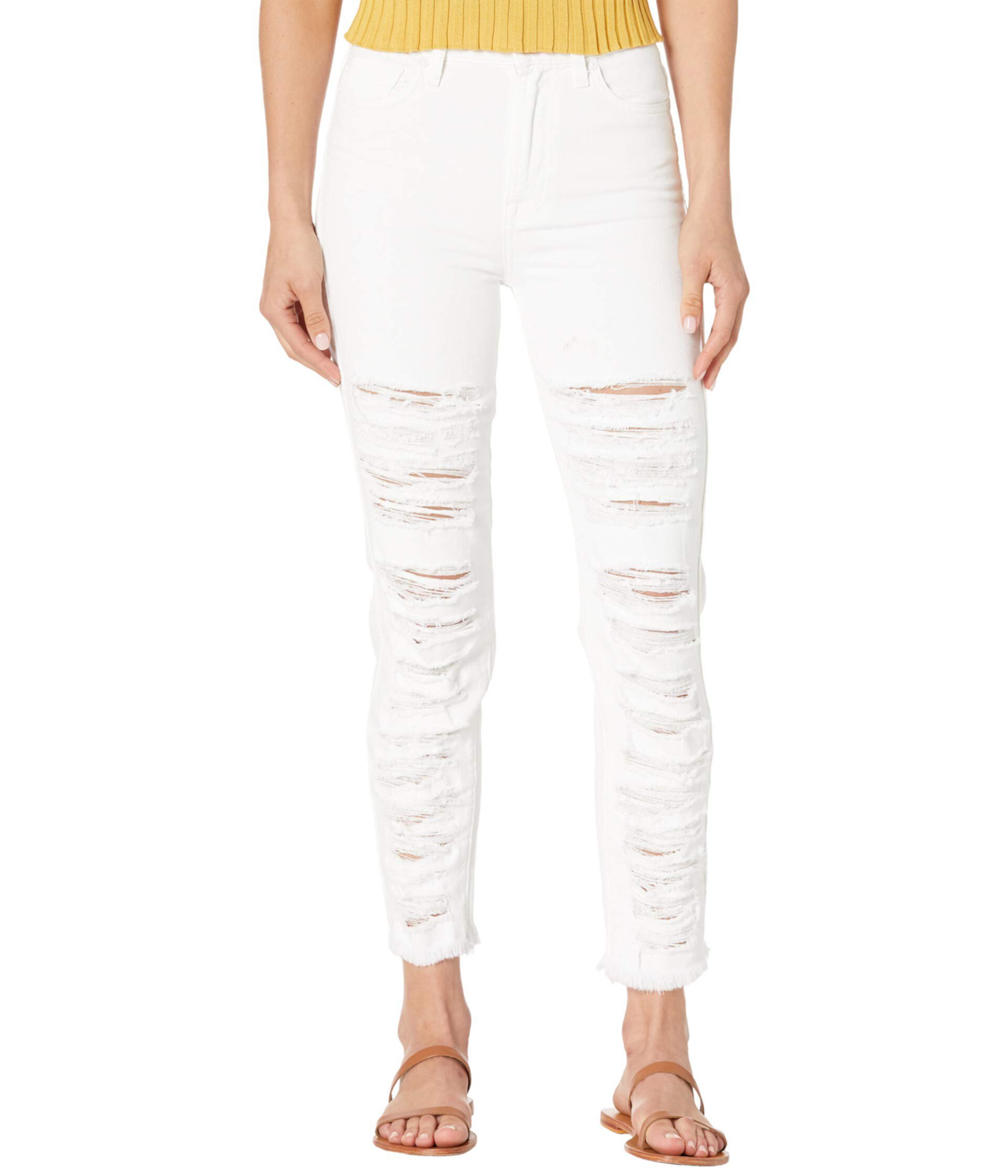 High-Waist Cropped Straight in Prince St. Shredded 7 For All Mankind