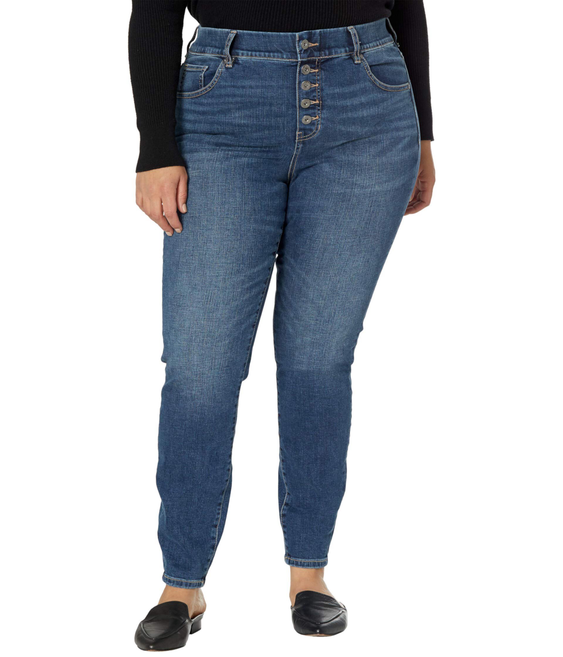 Джинсы-скинни больших размеров Valentina без застежки с искусственной ширинкой на пуговицах Jag Jeans