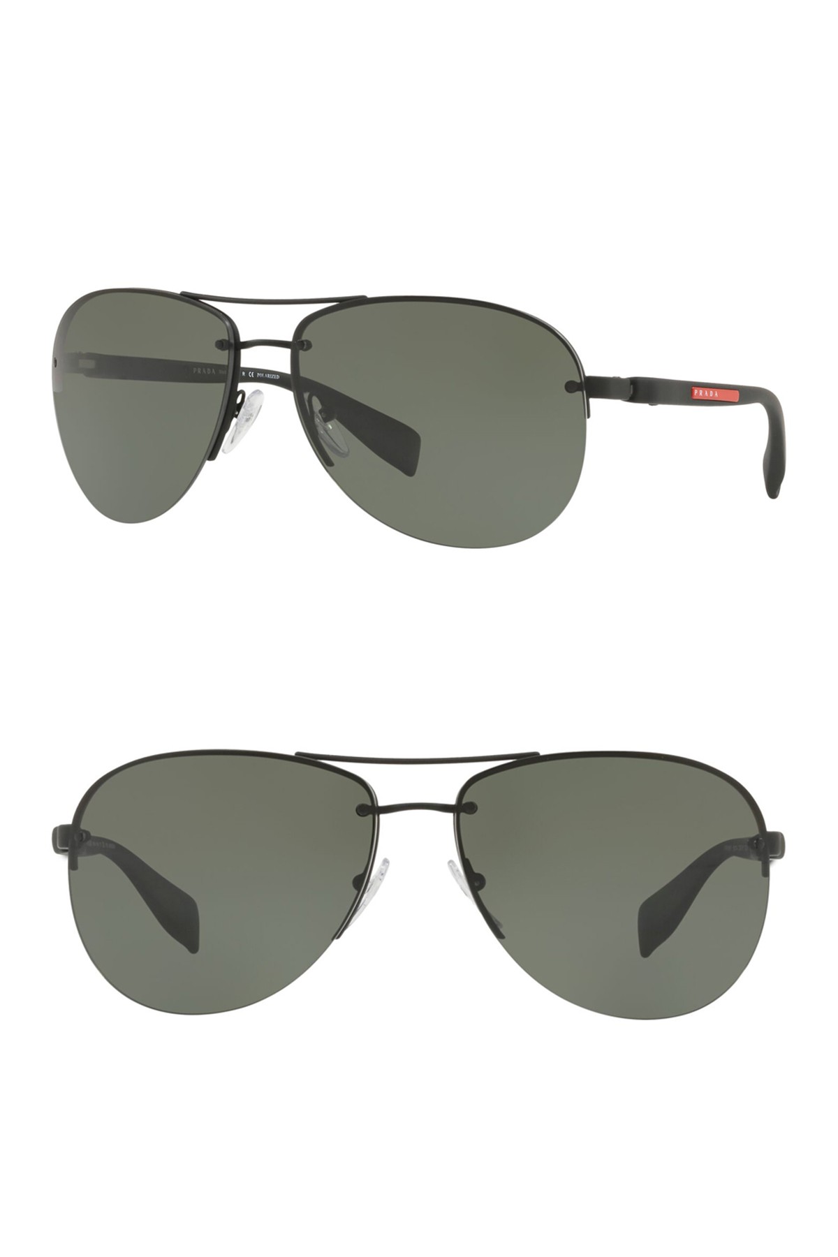 Поляризованные солнцезащитные очки Pilot 65 мм Prada Linea Rossa