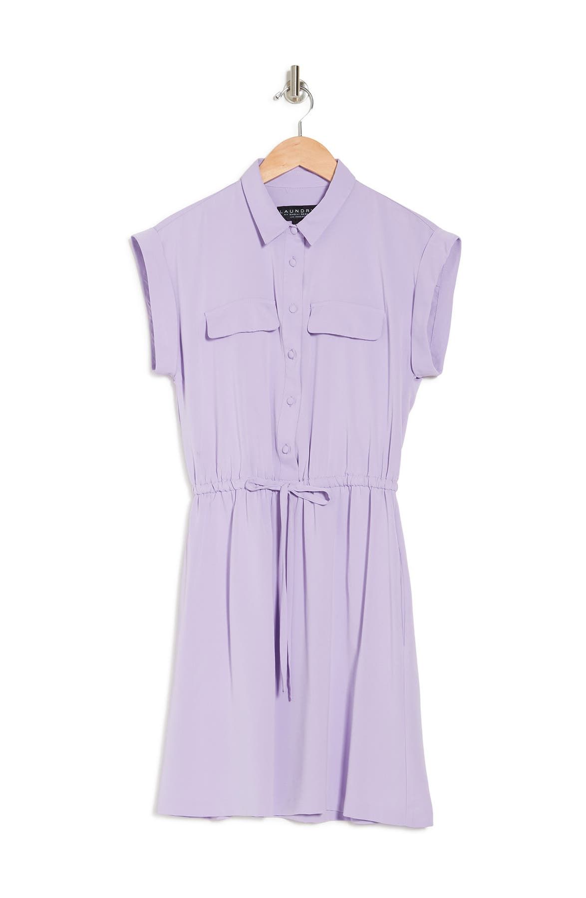 Платье-рубашка с коротким рукавом и пуговицами спереди Laundry by Shelli Segal