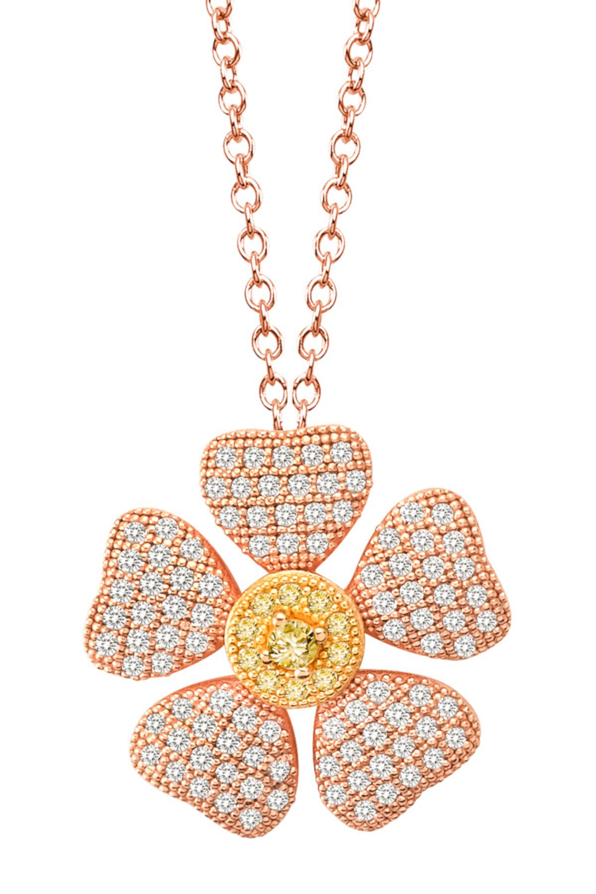 Ожерелье с подвеской в виде канарейки и белого цветка с имитацией бриллианта с микро-паве LaFonn