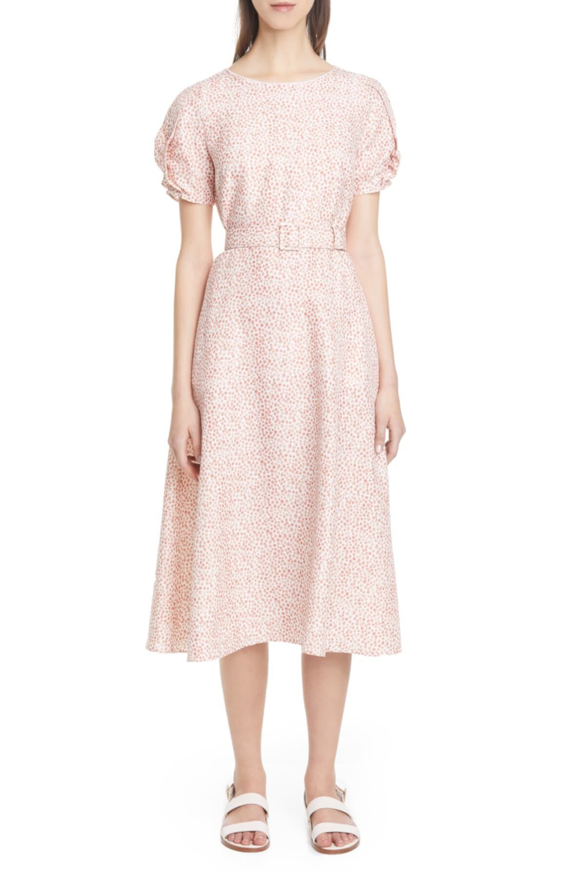 Шелковое платье миди с поясом Adriana Lafayette 148 New York