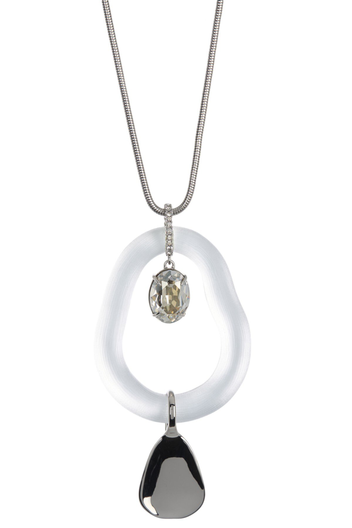 Ожерелье из органических звеньев с подвесками-каплями из камня и люцита Alexis Bittar