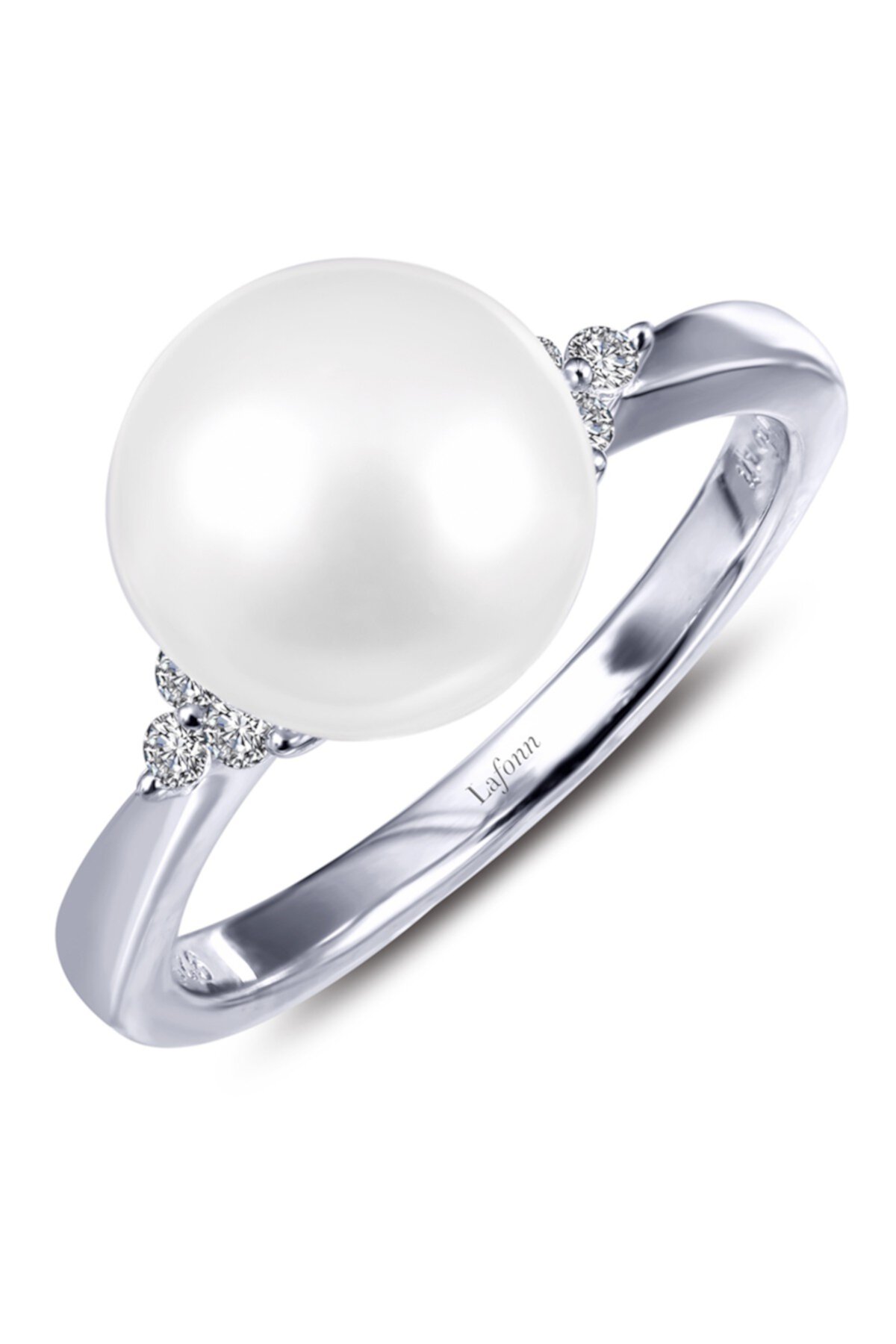 Кольцо с имитацией бриллианта из стерлингового серебра с платиновым покрытием и пресноводным жемчугом 7,95 мм LaFonn