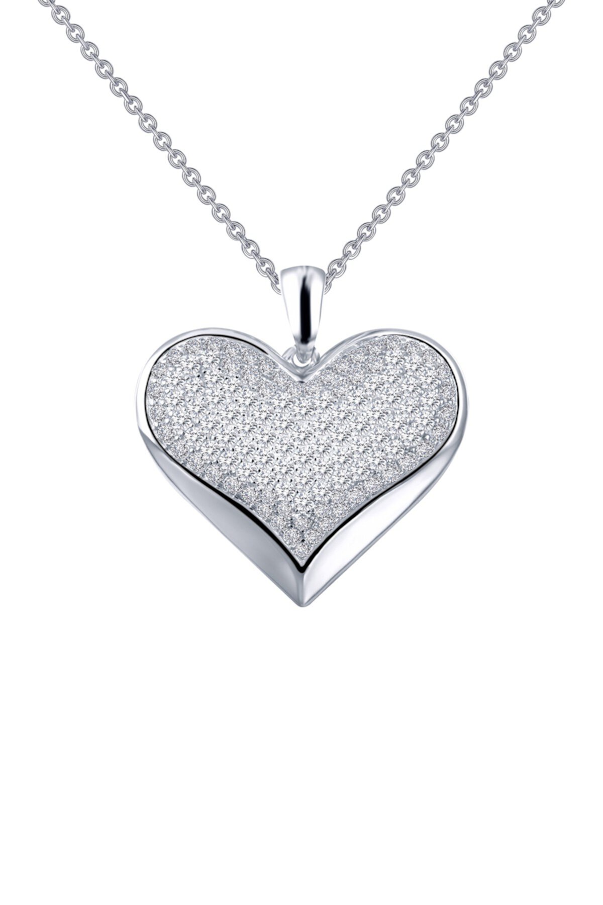 Ожерелье из стерлингового серебра с платиновым покрытием и имитацией бриллианта в форме сердца с микропаве LaFonn