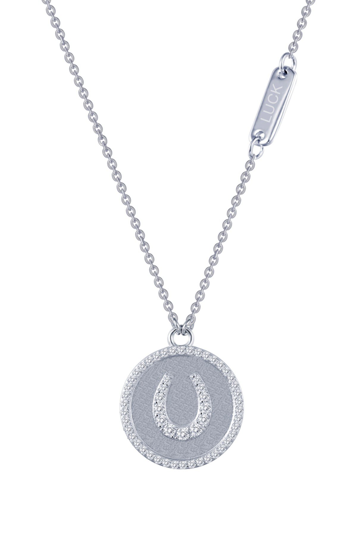 Стерлинговое серебро с платиновым покрытием, ожерелье с подвеской в виде подковы с микропаве, имитацией бриллианта, сентиментальности LaFonn