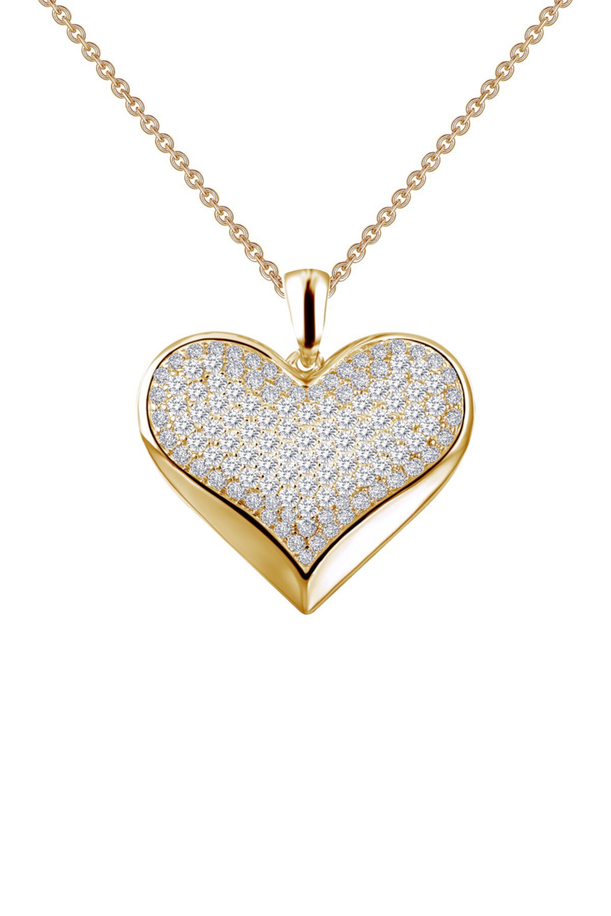 Позолоченное 18-каратное ожерелье с подвеской в форме сердца с имитацией бриллианта LaFonn