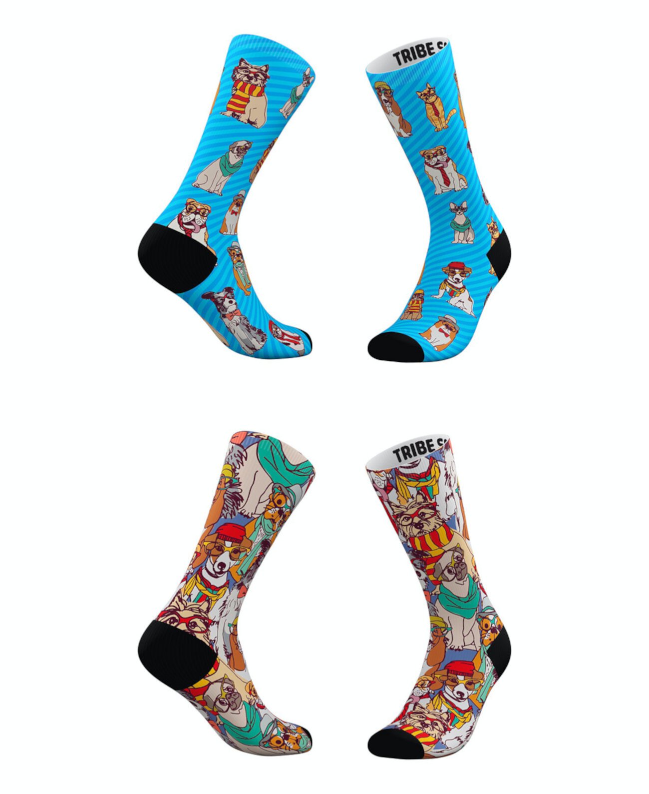 Мужские и женские носки-хипстеры для собак, набор из 2 шт. Tribe Socks
